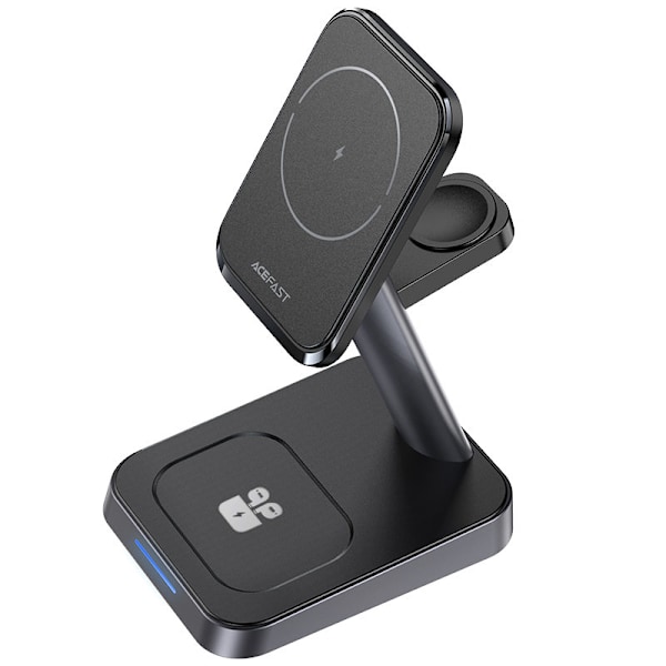 3in1 Qi laddare 15W med magnetisk hållare för iPhone Apple Watch och AirPods svart
