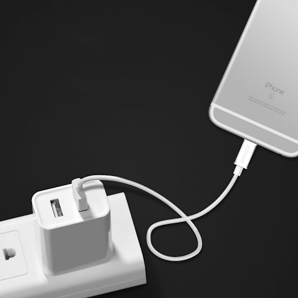 USB-A - Lightning MFI -kaapeli 1,8 m sertifioitu valkoinen