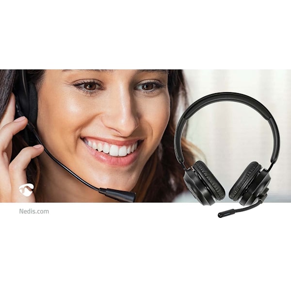 PC-headset | On-Ear | Stereo | Bluetooth | Fold-Away Mikrofon | Sort