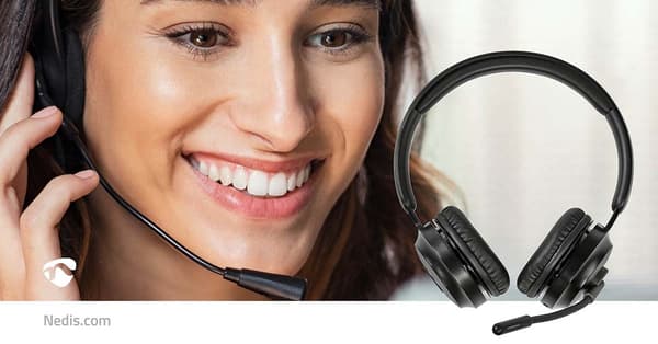 PC headset | On-Ear | Stereo | Bluetooth | Vikbara Mikrofon | Svart