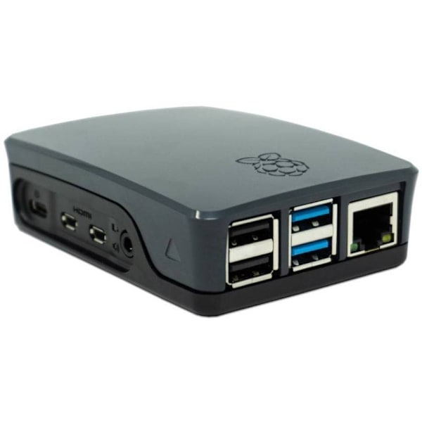 Raspberry Pi - plastkasse, Raspberry Pi 4 B, sort