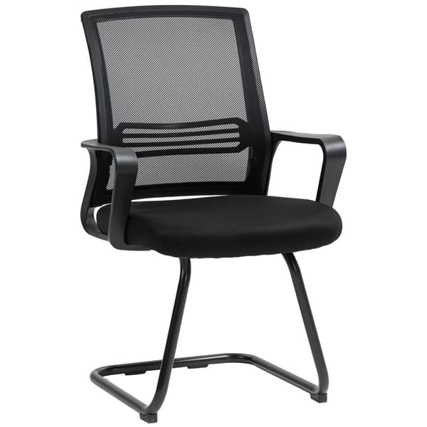 Ergonomisk netstol, skum, metalben, sort