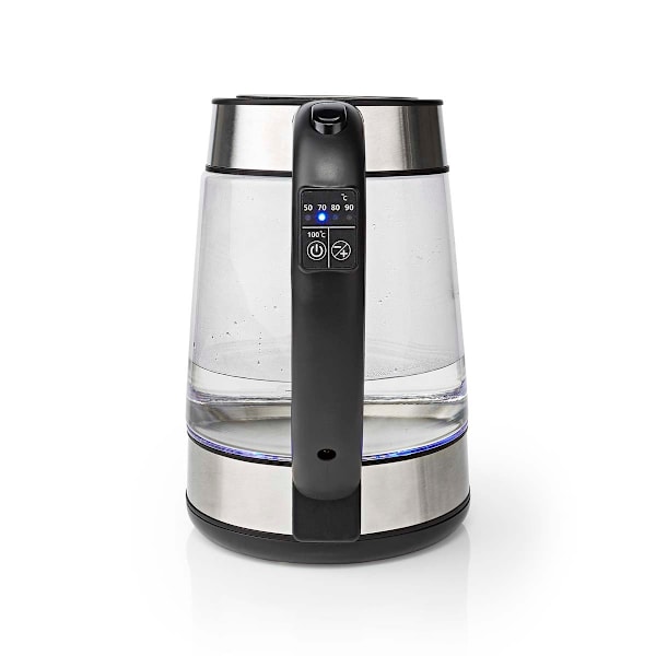 Vedenkeitin | 1.7 l | Lasi | Läpikuultava | 60,70,80,90,100 °C | Lämpötilailmaisin | Pyörivä 360 astetta | Piilotettu lämmityselementti | Strix® ohjai