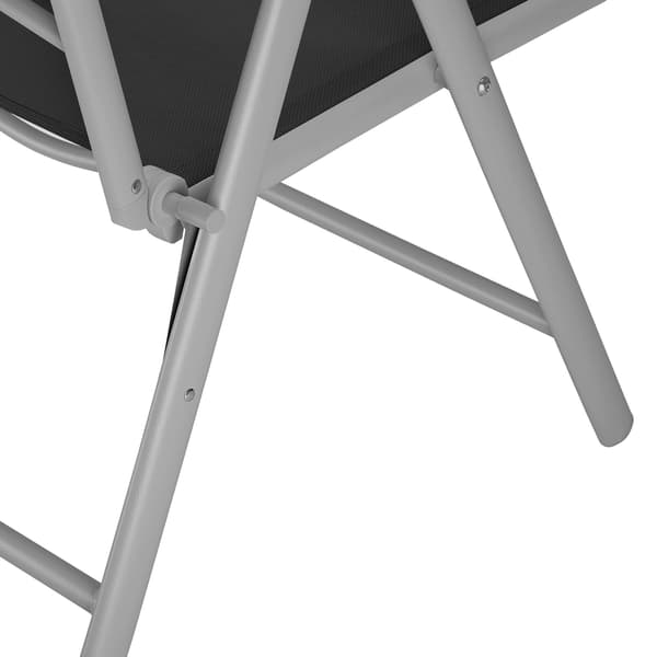 Hopfällbara trädgårdsstolar, 2-delat set, aluminium, silver