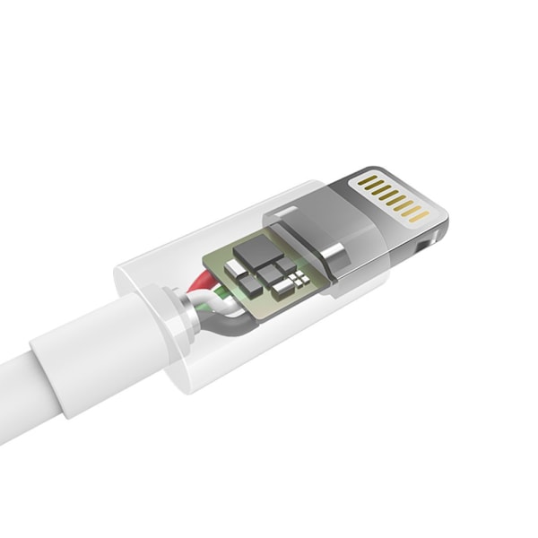 USB-A - Lightning MFI -kaapeli 1,8 m sertifioitu valkoinen
