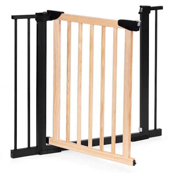 Skyddsgrind, 74-100 cm, för trappor och dörrar, metall och trä, extra paneler, ECOTOYS