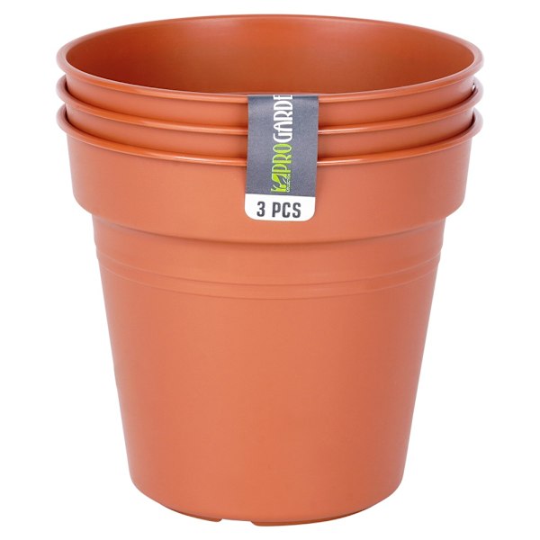 Rund havekrukke i plast 13 cm 3 stk.