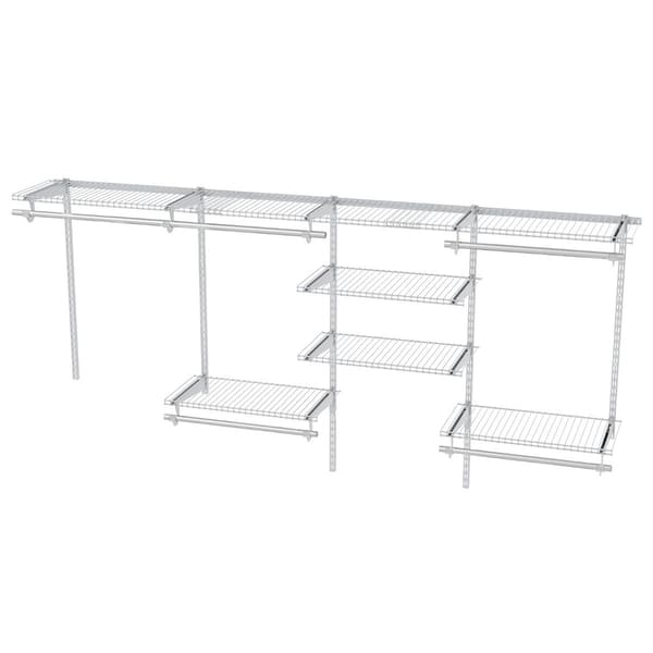 Expanderbart garderobsordningssystem, 122-244 cm, Vit