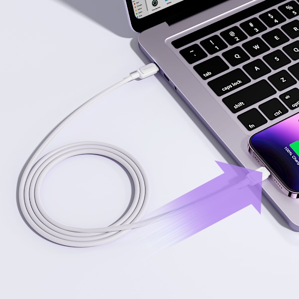 Kabel för iPhone USB-C - Lightning 20W 1,2m vit