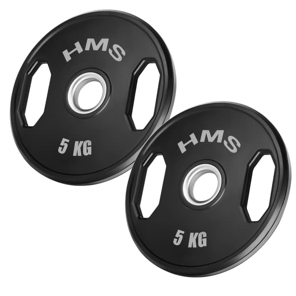 Olympiske vægtskiver, gummierede, 2 x 5 kg