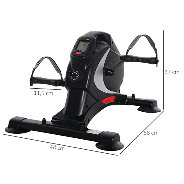 Pedaltræner stille mini motionscykel med 8 niveauer magnetisk modstand LCD-skærm bærbar bentræner med skridsikker måtte seniorer arm- og bentræningspe
