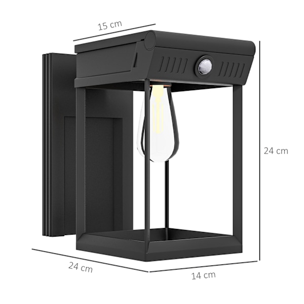Solar Wall Light Led Ulkovalo Puutarhavalo Lämmin Valkoinen Säädettävä Valoanturi Ip44 Puutarha Patio Musta