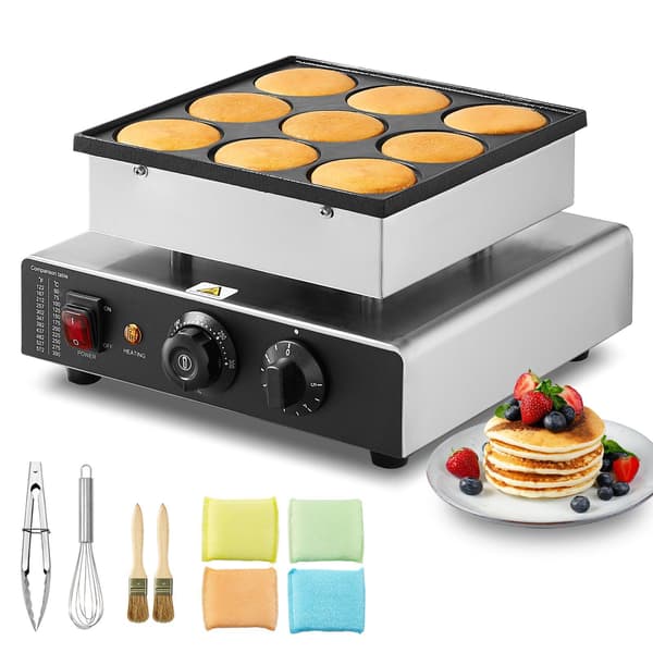 Holländsk pannkaksjärn 9-håls 76 mm, 850 W temperaturtimer