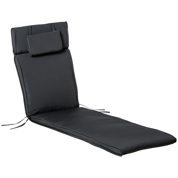 Liggestol Pude Liggestol Pude Have Liggestol Med Aftageligt Pudebetræk Polyester + Bomuldsfiber Grå 198 X 53 X 5 Cm
