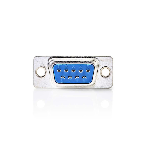 D-Sub chassimontering | D-SUB 9-Pin Hona | Silver | Låda