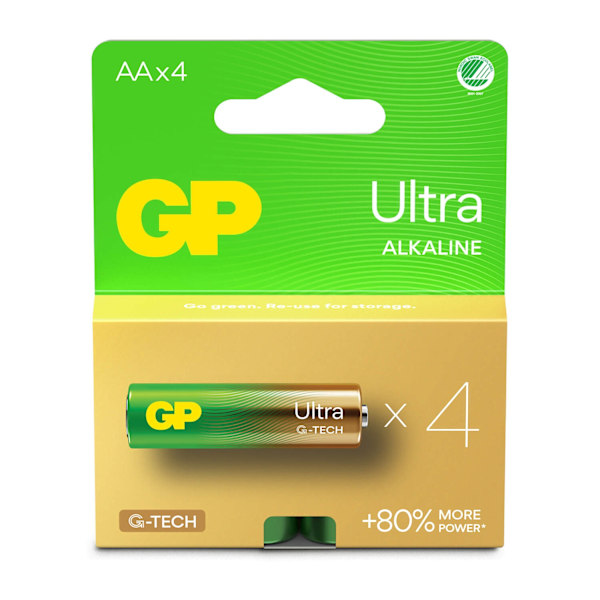 GP Ultra Alkaline Batteri AA LR6 4-pack