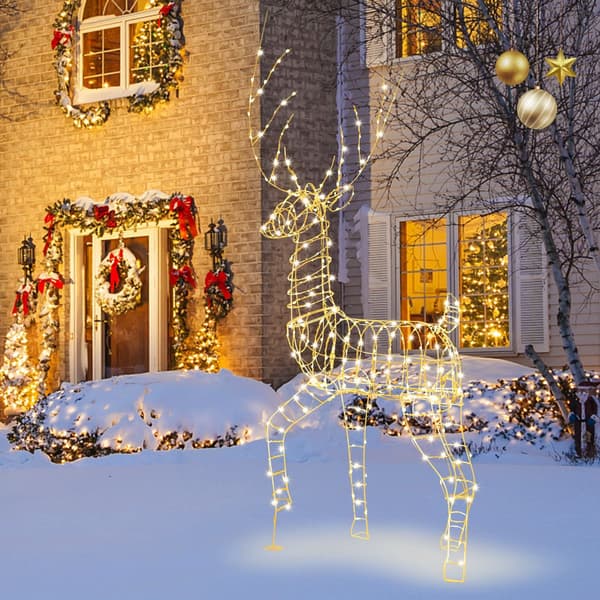 Forbelyst jule-rensdyr 186 cm, 300 varme hvide LED'er
