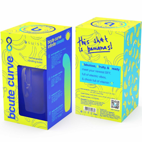 B Swish - Bcute Curve Infinite Classic Limited Edition ladattava silikonivibraattori keltainen