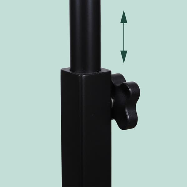 Justerbart C-formet sidebord i bambus og stål