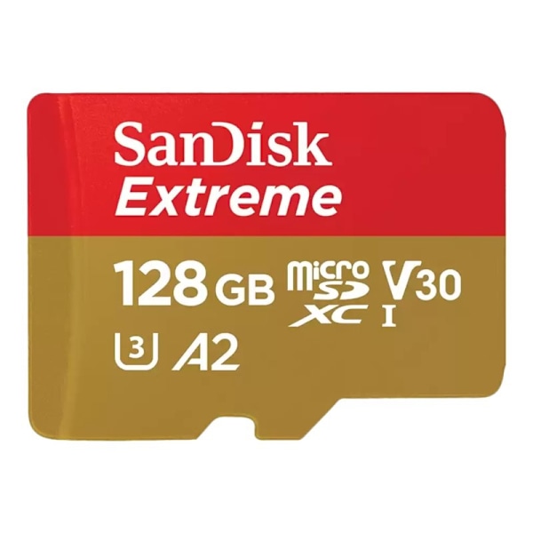 SanDisk Extreme - Flash-muistikortti (mukana microSDXC-SD-sovitin) - 128 Gt