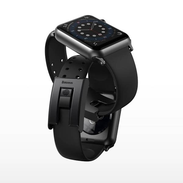 Rembandsarmband för Apple Watch 3/4/5/6/SE 38-40 mm Slip-Thru Svart