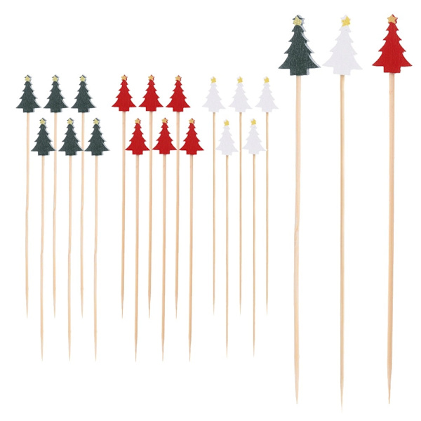 Bambucocktailpinnar, träddesign, 13 cm, 20-pack