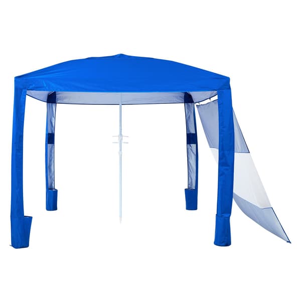 Strandtält 2,4x2,4 m, UPF 50+, sidovägg, justerbart