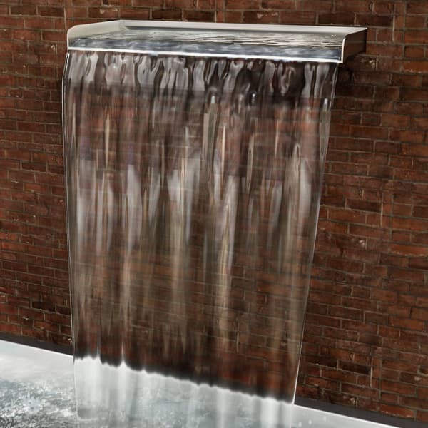 Overløbskanal til poolvandfald i rustfrit stål, 143 cm
