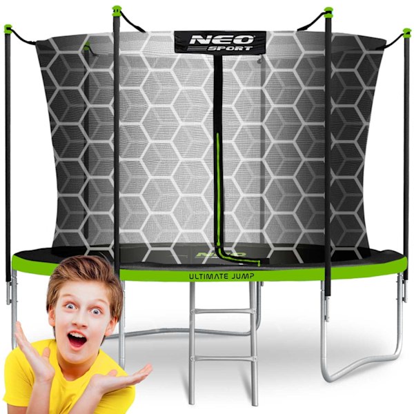 Havetrampolin 8ft/252cm med indre net og stige fra Neo-Sport