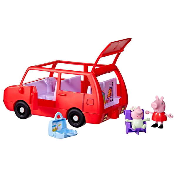Peppa Pig -perheen autoleikkisetti Peppa- ja Evie-hahmoilla