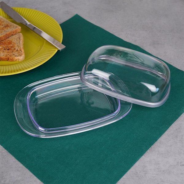 Transparent Smörbehållare i Plast för Förvaring och Servering