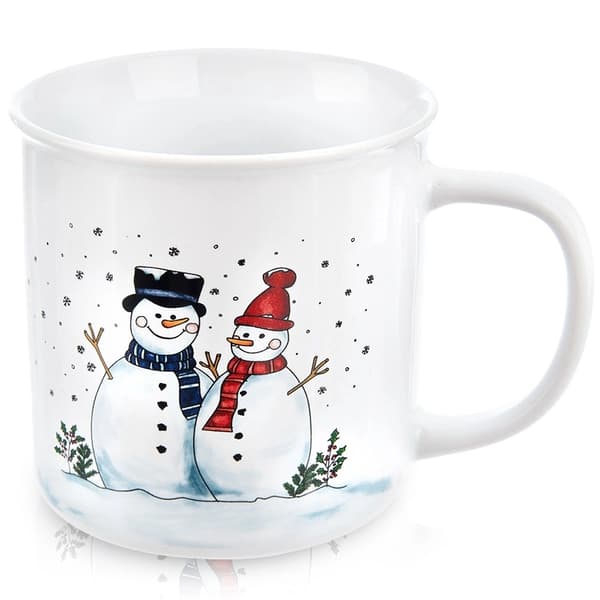 Keramisk snögubbemugg, 470 ml – Tål maskindisk