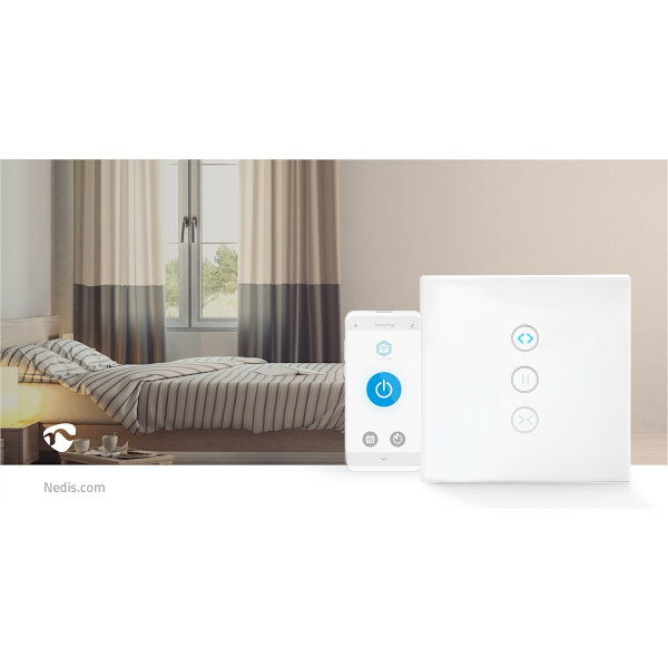 SmartLife Strömbrytare | Wi-Fi | Parasoll / Ridå / Slutare | Väggfäste | 300 W | Android™ / IOS | Glas | Vit