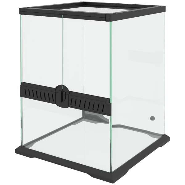 Terrarium Matelijoiden Syöttölaatikko Anti-Escape Tuuletus 120L Lasi Terraario Kaapelinhallinta Sammakkoeläin Spider Metal Musta 45X45X60Cm
