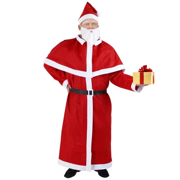 Jultomtekostymset – 5 delar, en storlek, polyester