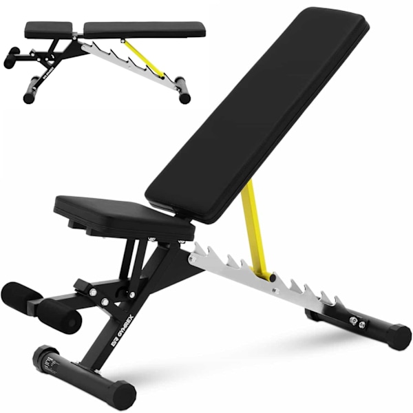 Lutande träningsbänk, justerbar 90-180 grader, upp till 100 kg