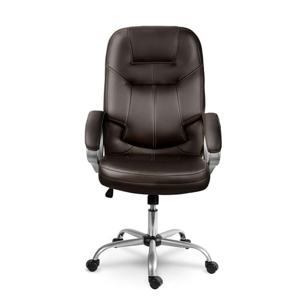 Ergonomisk kontorstol, mørkebrun, justerbar højde