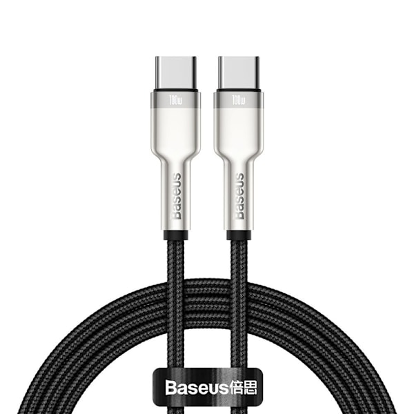 USB-C - USB-C-kaapeli Cafule Metal Data Power Delivery 100W 1m - musta