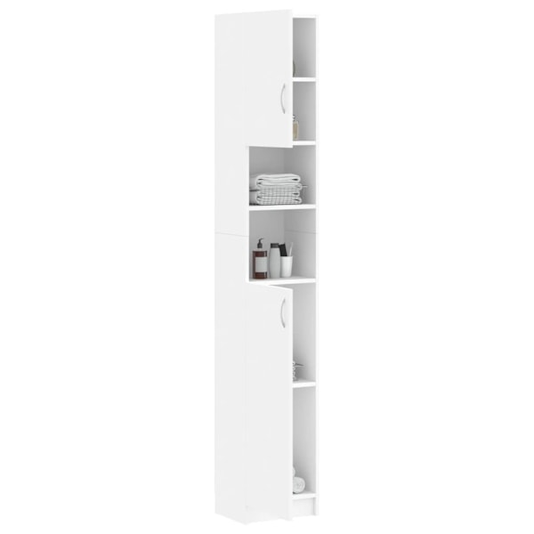 Mobile da bagno bianco 32x25,5x190 cm in derivati ​​del legno