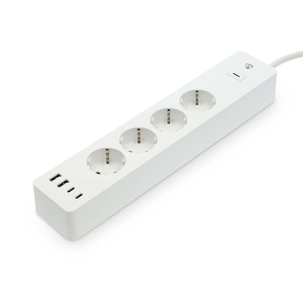 SmartLife Jatkojohto | Wi-Fi | Hybrid (CEE 7/7) / USB A / USB-C™ | 16 A | 3680 W | 2.00 m | 0 - 55 °C | Android™ / IOS | Valkoinen
