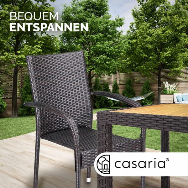 Polyrattan stabelstol Comfort sæt med 4 brune