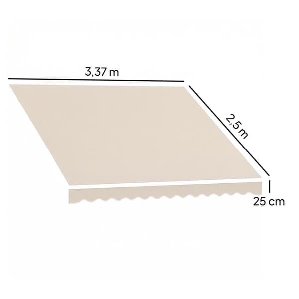 Vaihtomarkiisikangas, 280 g/m² polyesteriä, UPF 50+