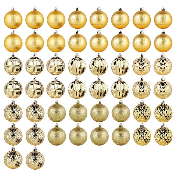 Sprængsikre julekugler guld 6 cm 50 stk.