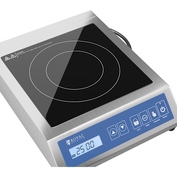 Komfur, transportabel induktionskogeplade, 1 kogezone, dia. 28 cm LCD 3500 W