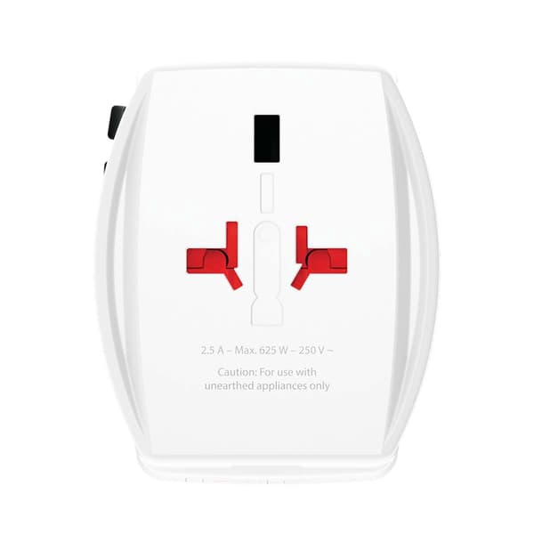 Rejseadapter med dobbelt 30W USB-oplader, 2-polet