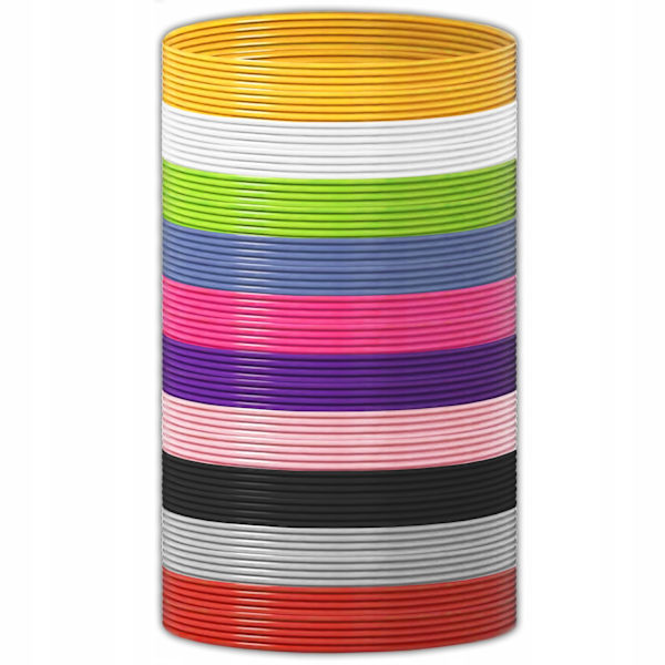 PLA-filament til 3D-penne, 10 farver, 50 meter i alt