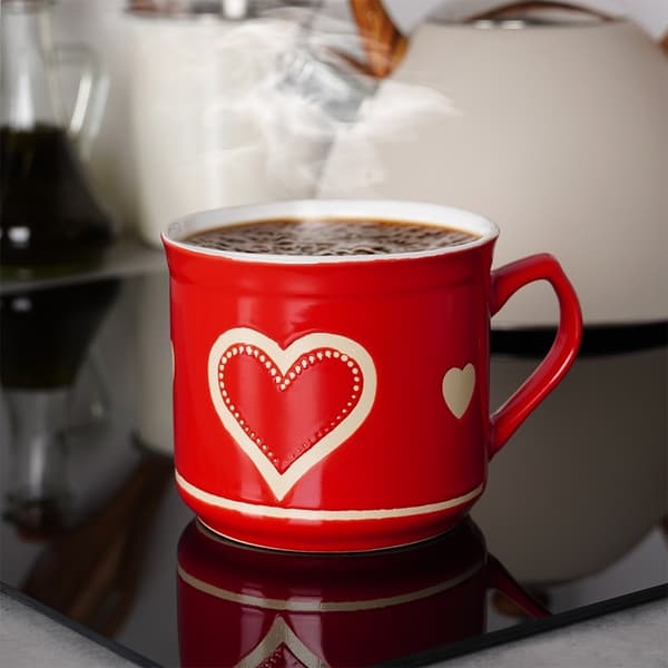 Stort keramikkrus med hank til kaffe og te
