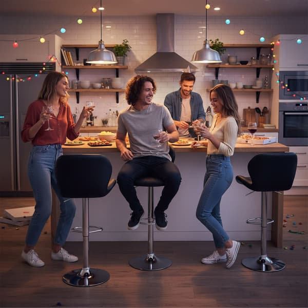 Barstol, Sort, Justerbar Højde, Kunstlæder