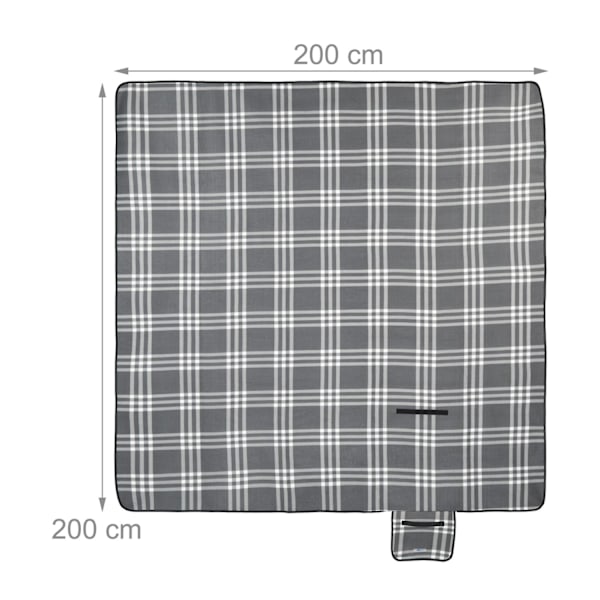 Picknickfilt 200 x 200 cm rutig