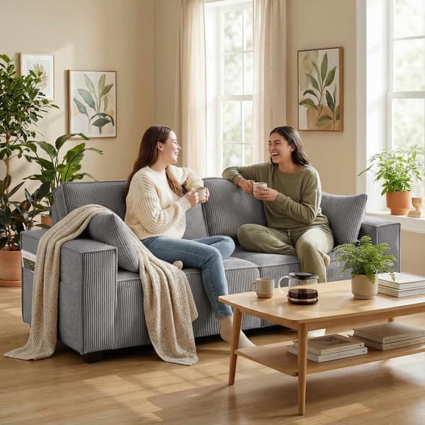 3-istuttava sohva, vaaleanharmaa sametti, pussijousitustyynyt